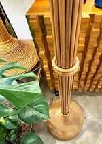 An Italian 1970s bamboo floor lamp