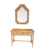 An Italian 1970s Bamboo console dressing table by Vivai Del Sud