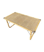 Mid Century Bamboo Coffee Table by Dal Vera, folding coffee table with brass corners