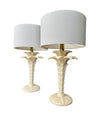 A pair of Italian ceramic 1970s palm tree lamps for lighting company Leola