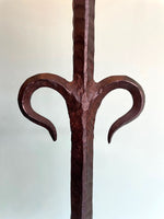 Mid century floor lamp Spanish wrought iron with bespoke linen shade - Mid Century Lighting