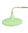 An Italian 1950s Stilnovo brass extendable telescopic wall light with green stitched leather arm