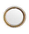 An Italian 1970s circular bamboo mirror by Franco Albini for Bonacina