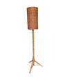 A Mid Century French bamboo floor lamp by Louis Sognot with original bamboo shade - Mid Century Lighting