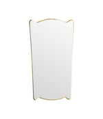 Unique shaped Mid Century Italian shield mirror with solid wood back in the style of Gio Ponti - Mid Century Mirror