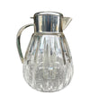 Mid Century Crystal lemonade jug with silver plated handle and central ice tube - Vintage Barware