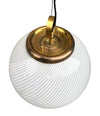A large 1960s Venini Murano glass ball “Tessuto” swirl pendant light