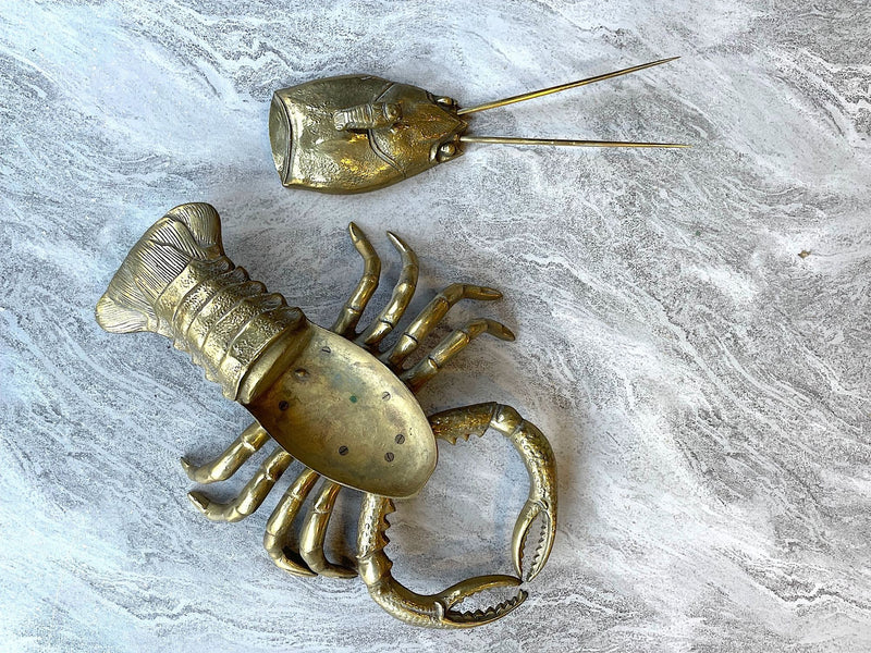 Mid Century Brass Lobster sculpture - Ed Butcher Antiques Shop London