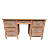 A 1980s colonial style carved wood and rattan desk by Roche Bobois