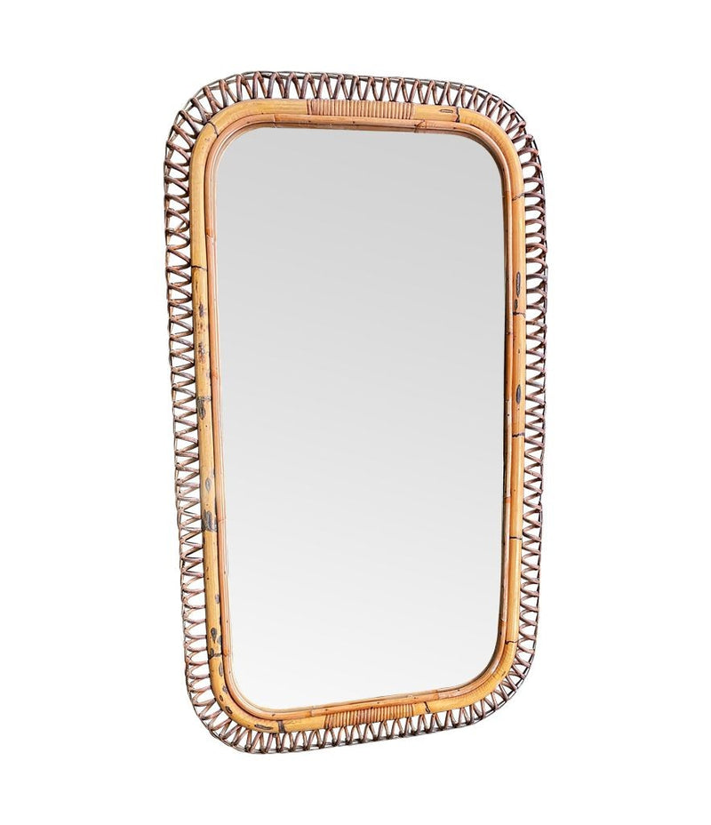 Mid century mirror bamboo by Franco Albini for Bonacina - Italian 1970s Vintage Mirror