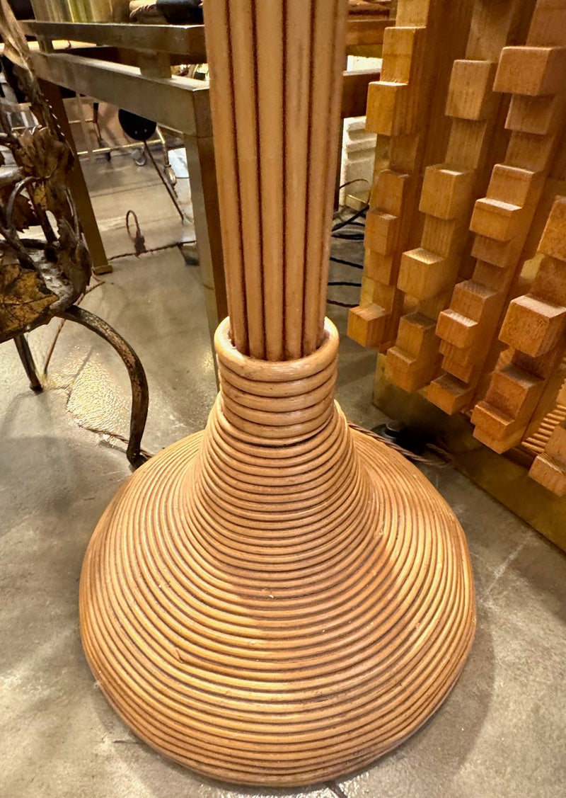 An Italian 1970s bamboo floor lamp