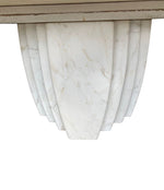 An Italian 1970s oval Carrara marble coffee table in the style of Angelo Mangiarotti