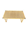 Mid Century Bamboo Coffee Table by Dal Vera, folding coffee table with brass corners