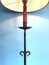 Mid century floor lamp Spanish wrought iron with bespoke linen shade - Mid Century Lighting