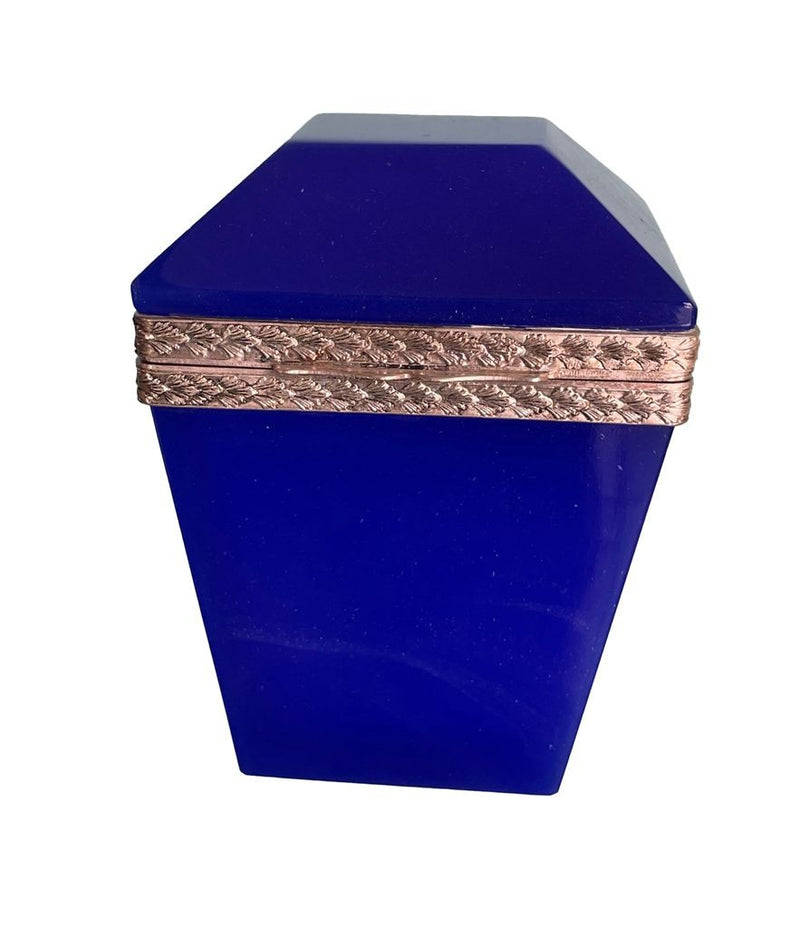 Mid Century Murano Glass box - Giovanni Cenedese Cobalt blue Murano glass - Ed Butcher Antiques Shop London