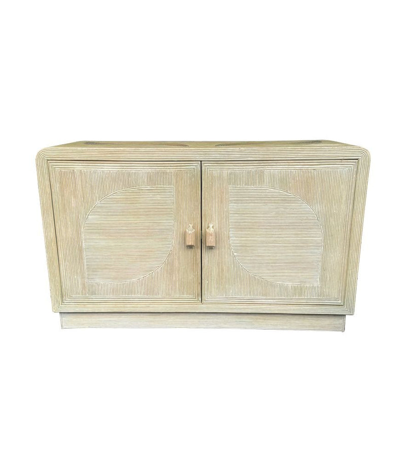 An Italian 1970s pencil reed bamboo, two doors, cabinet by Vivai Del Sud