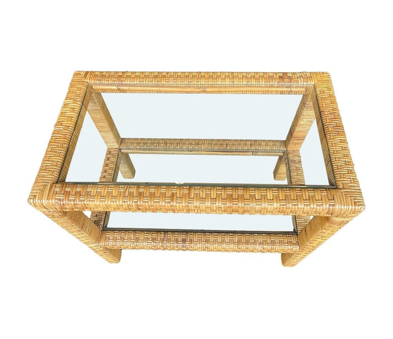 Mid Century Rattan mirror and matching Console table - Mid Century Furniture 