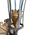 A large pair of Italian 1940s torchiere gilt and black metal wall sconces