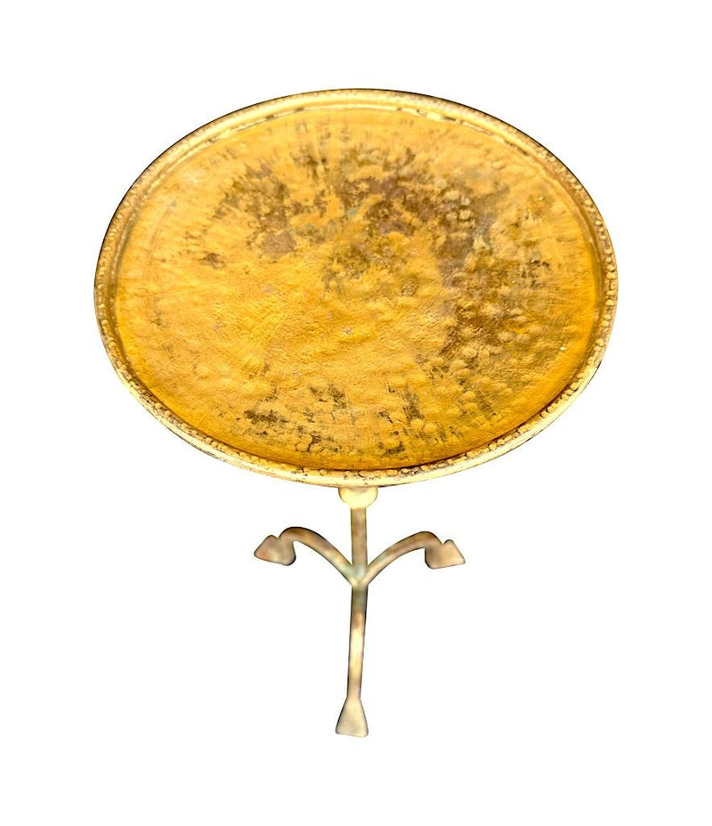 A Spanish 1950s wrought iron gilt martini table