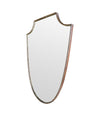 An orignal Italian 1960s brass shield mirror with beaded inner frame detail