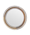 An Italian 1970s circular bamboo mirror by Franco Albini for Bonacina
