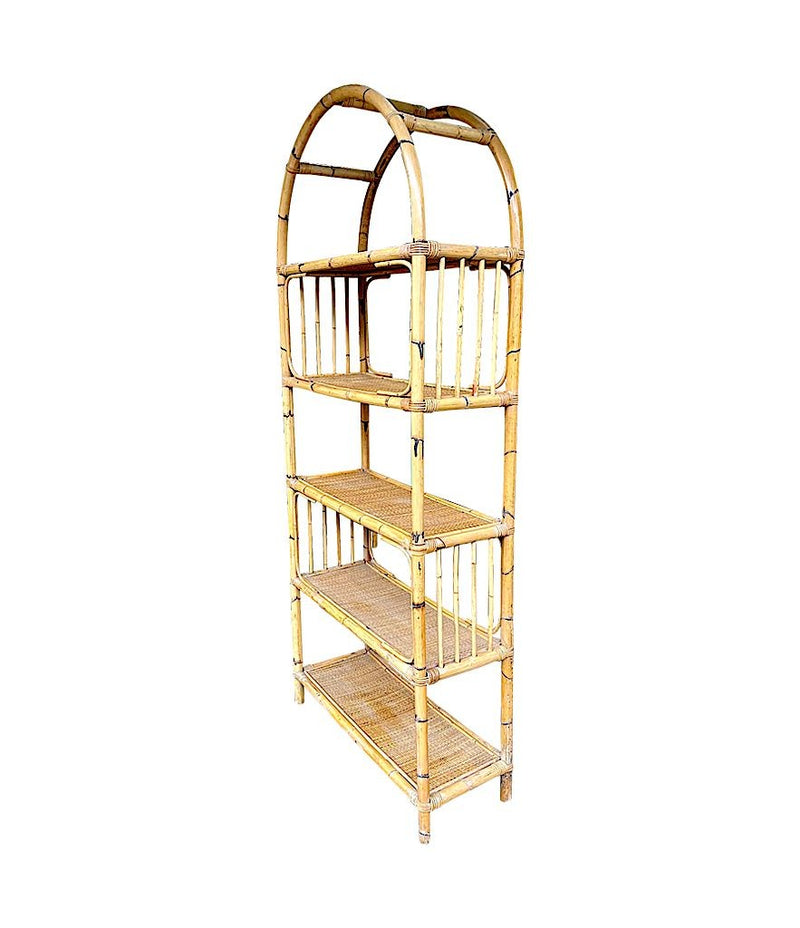 Mid Century Italian Bamboo and Rattan Shelves with Curved Tops - Mid Century Furniture - Ed Butcher Antiques Shop London