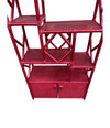 An Italian 1970s burgundy red bamboo shelving unit by Vivai del Sud