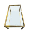  Mid Century Coffee Table in the style of Guy Lefevre gilt metal two tier circa 1970's French 
