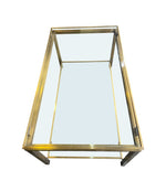  Mid Century Coffee Table in the style of Guy Lefevre gilt metal two tier circa 1970's French 