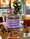 A Murano purple glass ribbed ice bucket “Onda” by Sergio Asti for Amolfo di Cambio