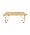 Mid Century Bamboo Coffee Table by Dal Vera, folding coffee table with brass corners