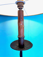 Mid century floor lamp Spanish wrought iron with bespoke linen shade - Mid Century Lighting
