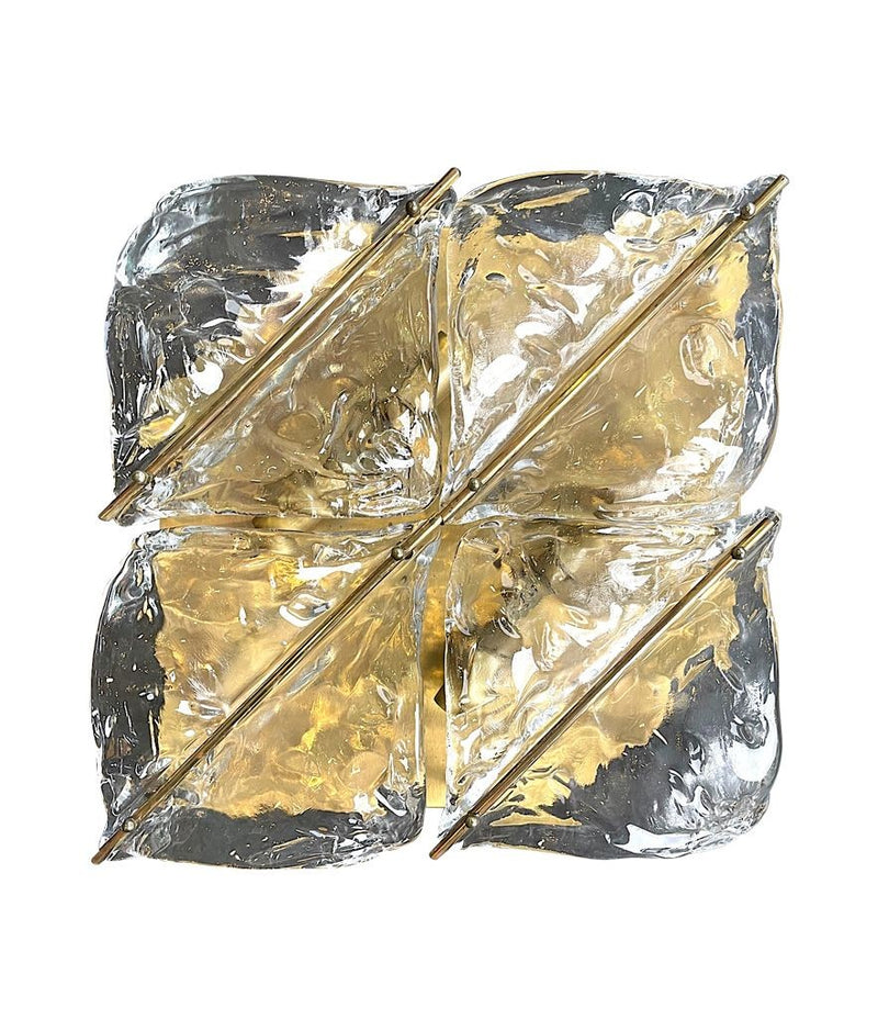 Mid Century Italian Murano Glass Square Wall Light by Mazzega - Mid Century Lighting - Ed Butcher Antique Furniture Shop London