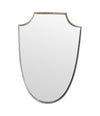 An orignal Italian 1960s brass shield mirror with beaded inner frame detail