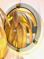 A large 1940s circular Murano glass and brass mirror by Barovier and Toso