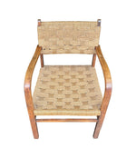 A pair of Mid Century French bent wood chairs in the style of Erich Dieckmann with original woven rope seats - Mid Century Furniture - Mid Century Chairs