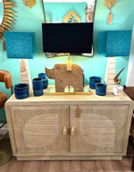 An Italian 1970s pencil reed bamboo, two doors, cabinet by Vivai Del Sud