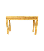 An Italian Mid Century bamboo console table with smoked glass top attributed to Vivai Del Sud - Mid Century Furniture