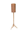 A Mid Century French bamboo floor lamp by Louis Sognot with original bamboo shade - Mid Century Lighting