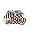 cowhide covered ottoman or coffee table with printed zebra skin design - Ed Butcher Antiques Shop London