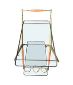 An Italian 1950s brass and lacquered wood bar trolley by Cesare Lacca
