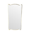 Unique shaped Mid Century Italian shield mirror with solid wood back in the style of Gio Ponti - Mid Century Mirror