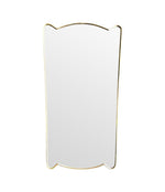 Unique shaped Mid Century Italian shield mirror with solid wood back in the style of Gio Ponti - Mid Century Mirror