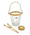 A 1960s Val Saint Lambert crystal and gold plated ice bucket with ice grabbers