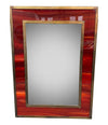 An Italian 1970s Faux tortoiseshell and brass landscape or portrait mirror