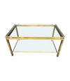  Mid Century Coffee Table in the style of Guy Lefevre gilt metal two tier circa 1970's French 