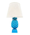 A large Italian 1950s turquoise ceramic pineapple lamp