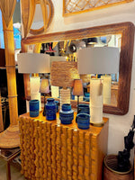A large landscape or portrait 1970s bamboo mirror