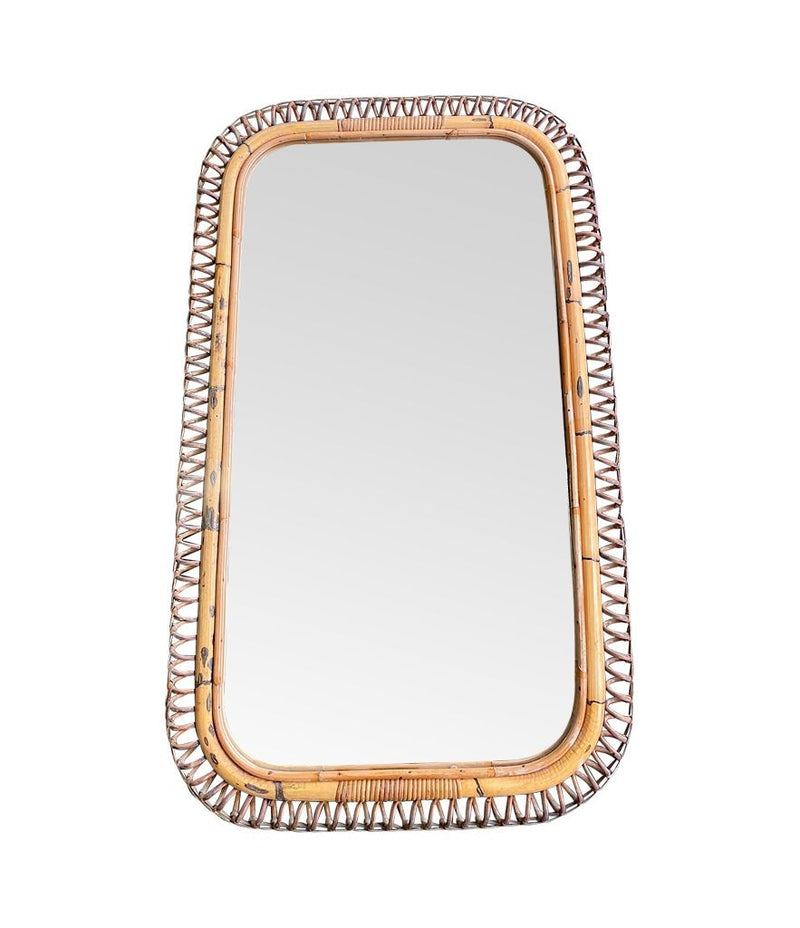 Mid century mirror bamboo by Franco Albini for Bonacina - Italian 1970s Vintage Mirror