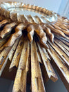 A large 1940s French carved wood gilt sunburst mirror